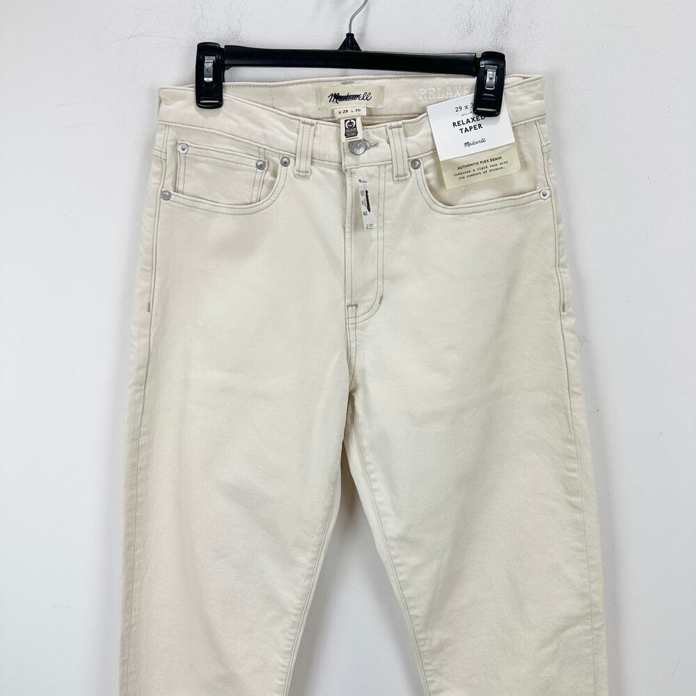 Madewell Relaxed Taper Jeans Mens Mid Rise Vintage Canvas Cream W 29 L 30 NWT - Picture 8 of 13